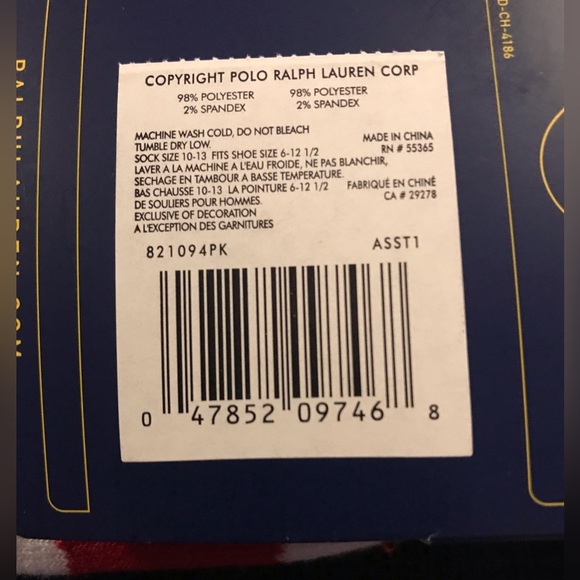 Vintage Ralph Lauren Polo ANCHOR YACHT STRIPE Rugby 3 Pack Socks L Sail Rlpc rlx - Picture 2 of 3